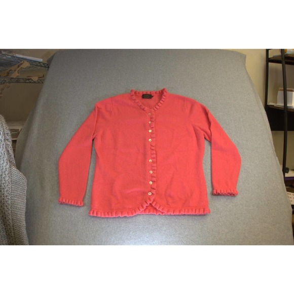 Womans Pure collection scalloped edges cashmere cardigan long sleeved Size 20 - Picture 1 of 6